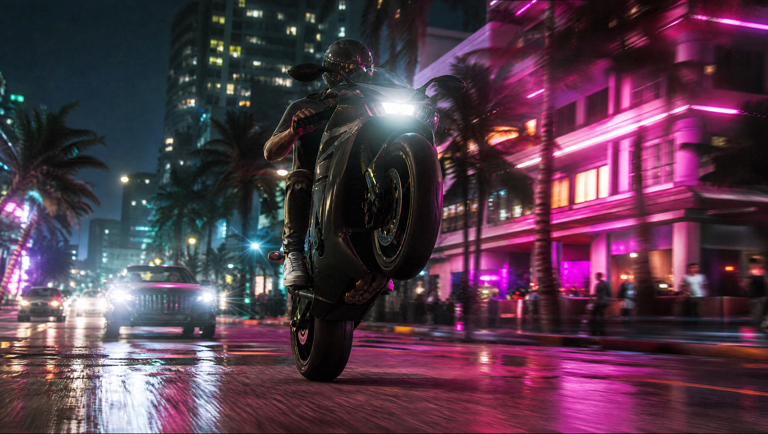 Downtown wheelie desktop wallpaper ready to download or share